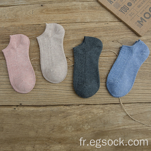 chaussettes no show coton couleur bonbon pour femme